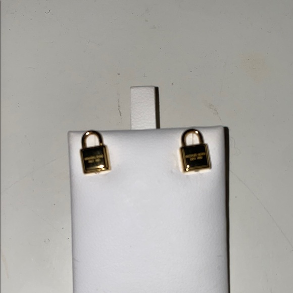 Gold Padlock Earrings - Picture 1 of 4